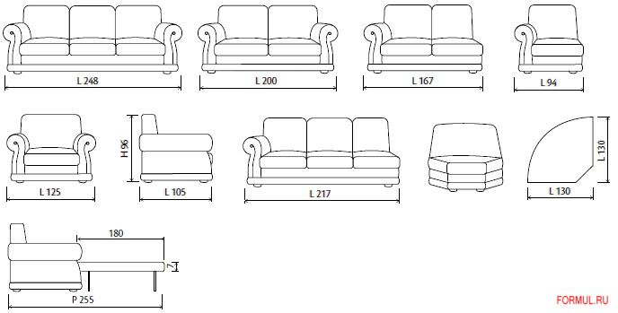 Диван Misura i Salotti Urbino Диван Misura i Salotti Urbino