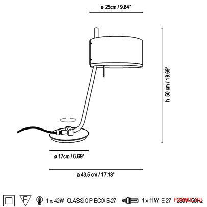 Настольная лампа Bover CLUB - T Настольная лампа Bover CLUB - T