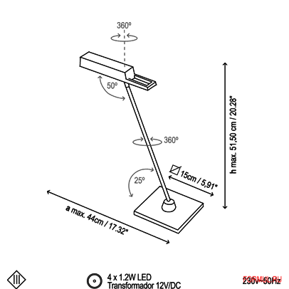 Настольная лампа Bover SPOCK - T Настольная лампа Bover SPOCK - T