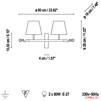  Bover FERRARA 2 LUCES SUSPENSION