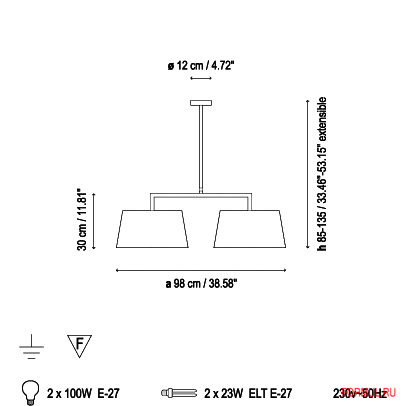 ���������� Bover LUA 2 LUCES SUSPENSION