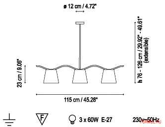 ���������� Bover ONA 3 LUCES SUSPENSION