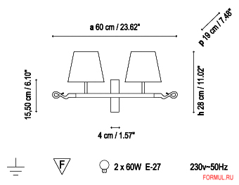  Bover FERRARA 2 LUCES APLIQUE