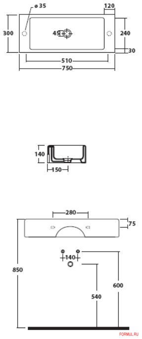 Раковина Galassia 6036 Раковина Galassia 6036