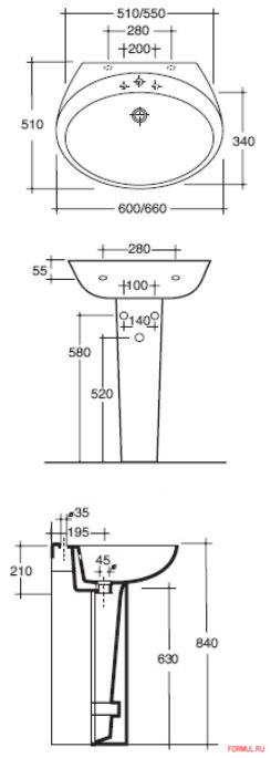 Раковина Galassia 8100 Раковина Galassia 8100