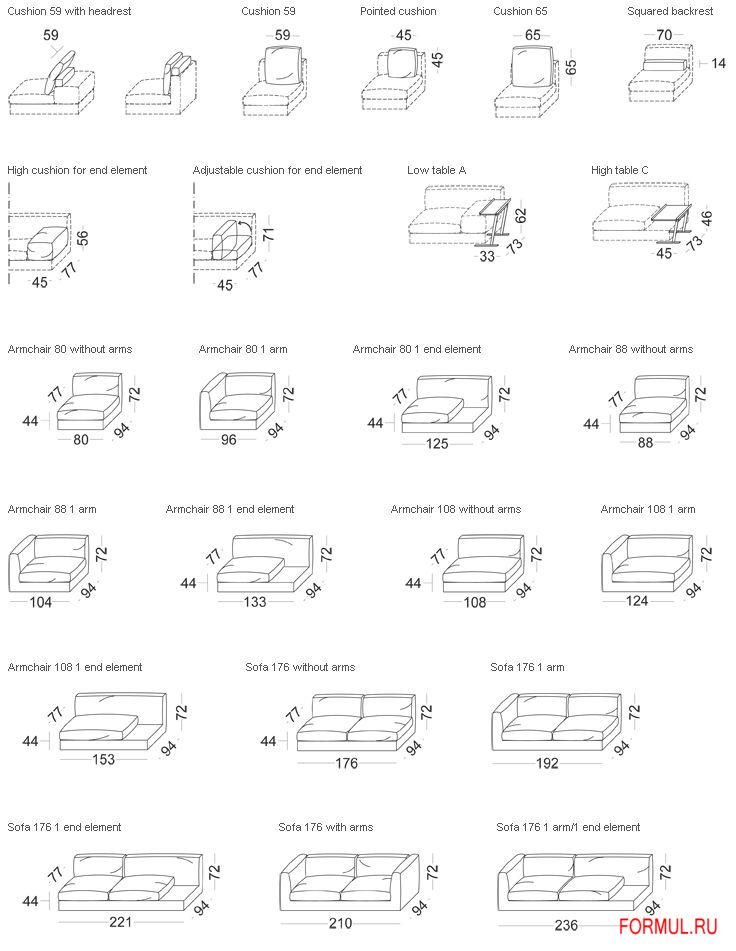 Диван Vibieffe 835 Evosuite Диван Vibieffe 835 Evosuite