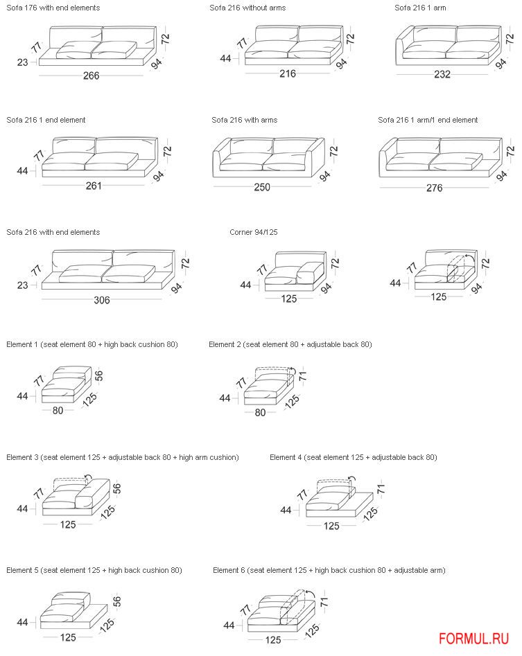 Диван Vibieffe 835 Evosuite Диван Vibieffe 835 Evosuite
