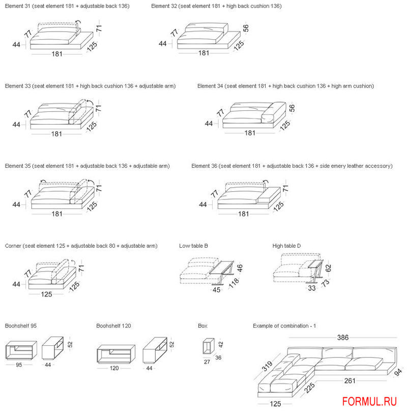 Диван Vibieffe 835 Evosuite Диван Vibieffe 835 Evosuite