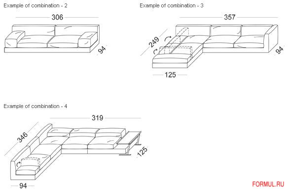 Диван Vibieffe 835 Evosuite Диван Vibieffe 835 Evosuite