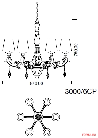  Illuminazione d'arte 3000/6CP