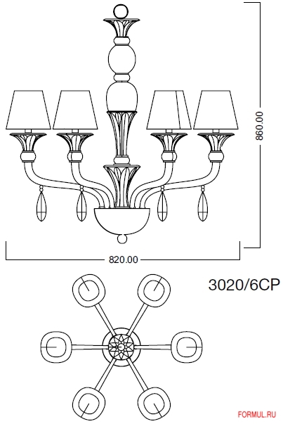  Illuminazione d'arte 3020/6CP