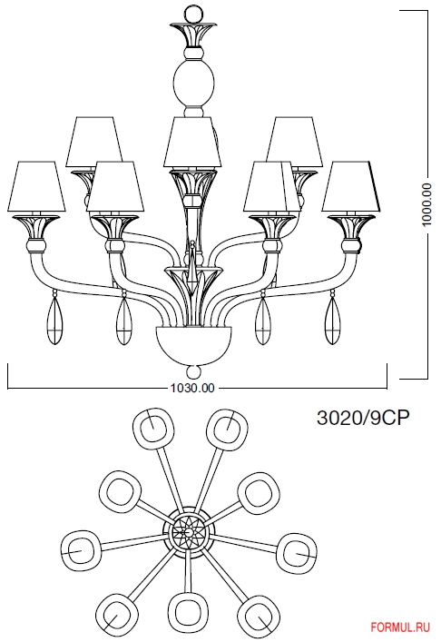 Illuminazione d'arte 3020/9CP