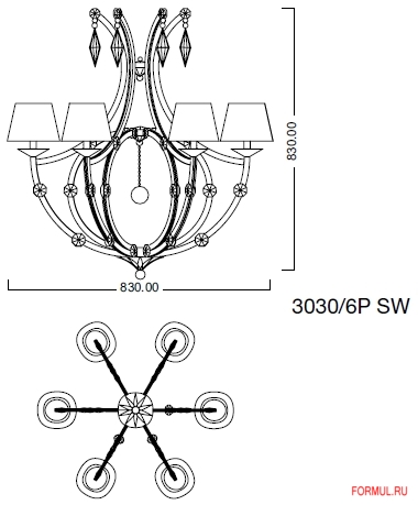������ Illuminazione d'arte 3030/6P SW