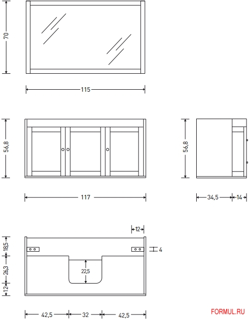 Комплект мебели для ванной Eban Gilda Комплект мебели для ванной Eban Gilda