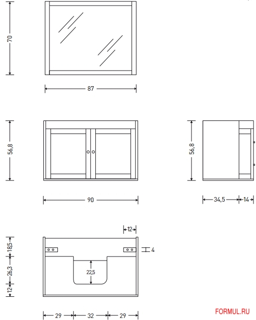 Комплект мебели для ванной Eban Gilda Комплект мебели для ванной Eban Gilda