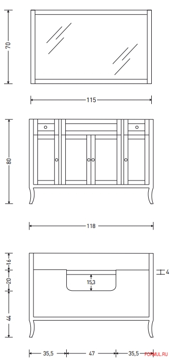 Комплект мебели для ванной Eban Greta Комплект мебели для ванной Eban Greta