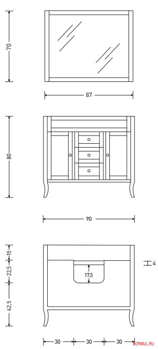Комплект мебели для ванной Eban Greta Комплект мебели для ванной Eban Greta