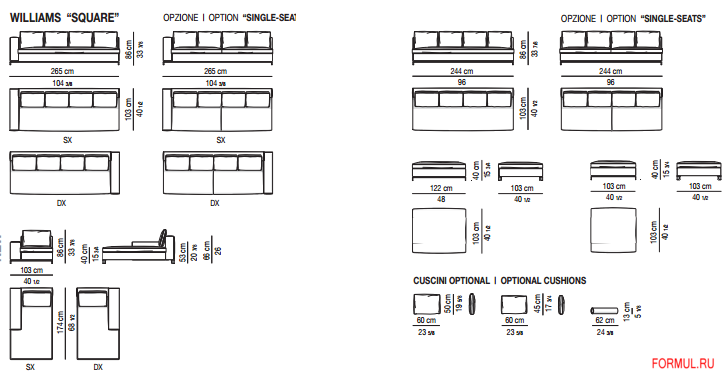 Диван Minotti Williams Диван Minotti Williams