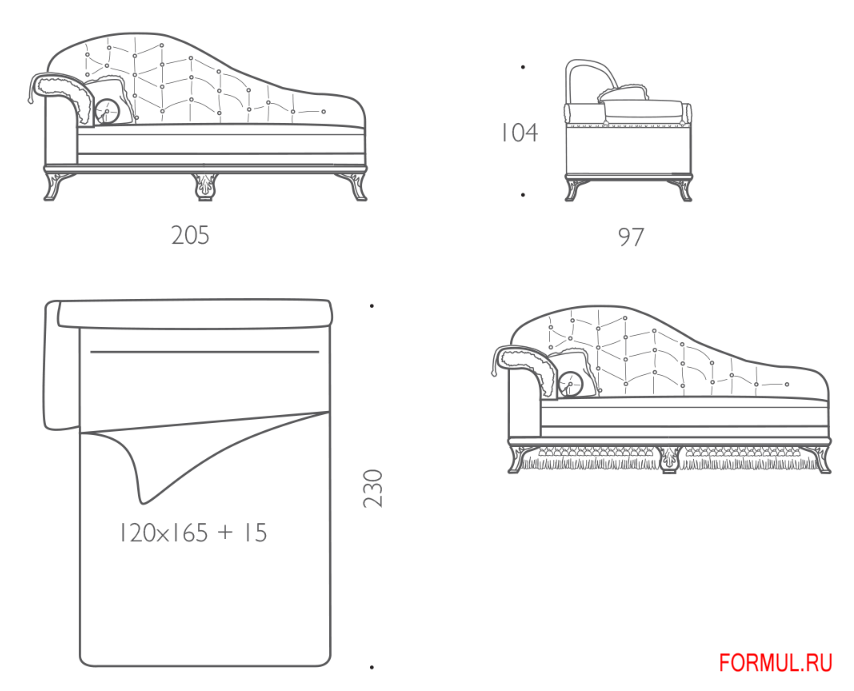  Keoma Salotti Dormeuse Cristina