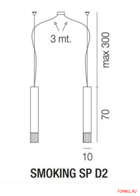 Светильник Vistosi SMOKING SP D2 Светильник Vistosi SMOKING SP D2
