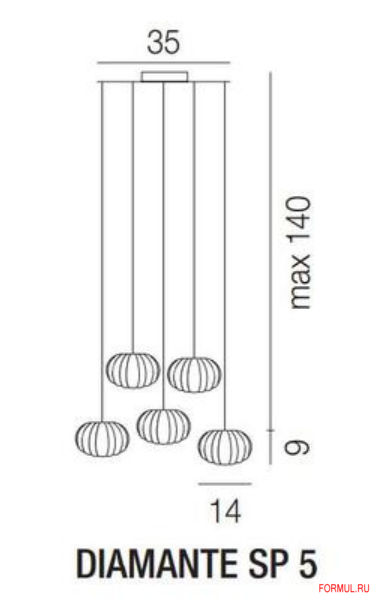 Светильник Vistosi DIAMANTE SP 5 Светильник Vistosi DIAMANTE SP 5
