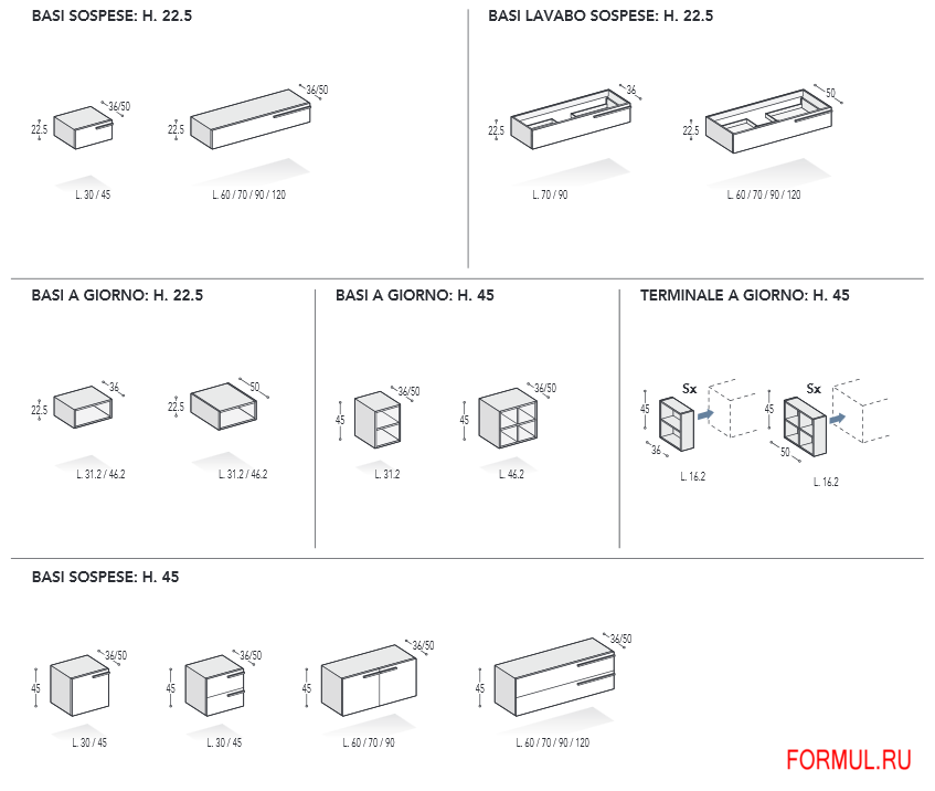 Комплект мебели для ванной Idea Group Sense Комплект мебели для ванной Idea Group Sense