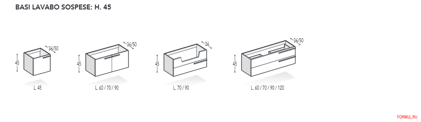 Комплект мебели для ванной Idea Group Sense Комплект мебели для ванной Idea Group Sense