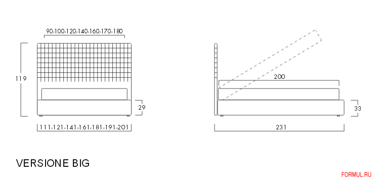 Кровать Bolzan Letti Sheen Big Кровать Bolzan Letti Sheen Big
