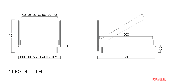 Кровать Bolzan Letti Handsome Light Кровать Bolzan Letti Handsome Light