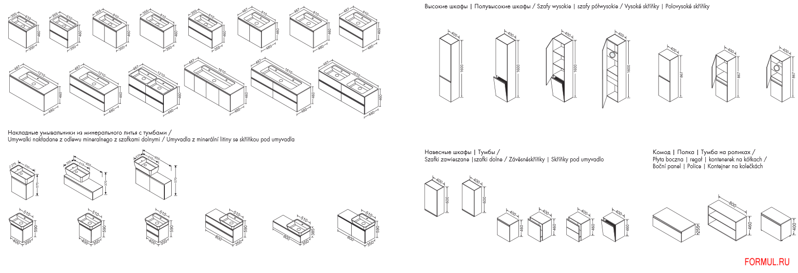 Комплект мебели для ванной Burgbad Bel Комплект мебели для ванной Burgbad Bel