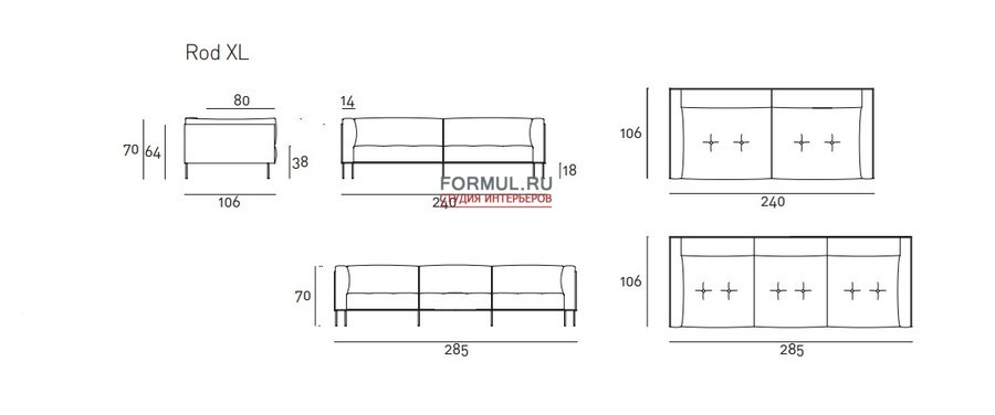Диван Living Divani Rod XL Диван Living Divani Rod XL