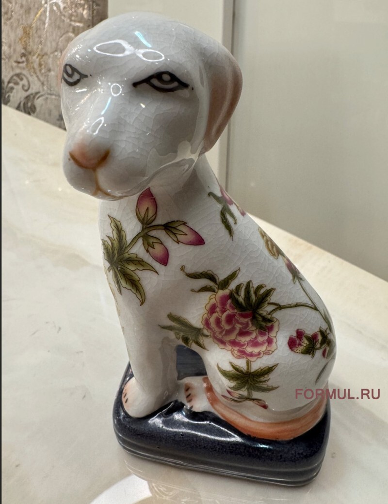 Статуэтка Авторская работа Собачка в цветах Статуэтка Авторская работа Собачка в цветах