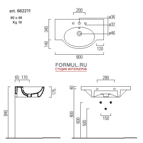 Раковина GSI 662211 Раковина GSI 662211