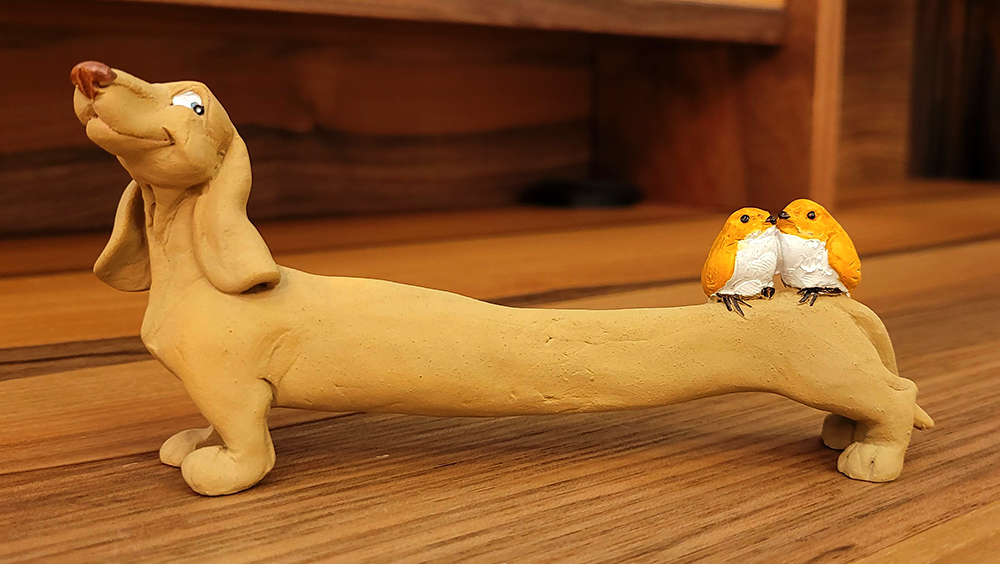 Статуэтка Авторская работа Подставка для карандашей Такса Статуэтка Авторская работа Подставка для карандашей Такса