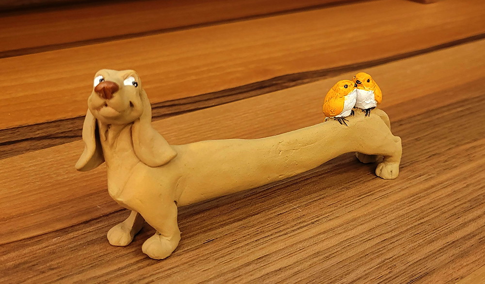 Статуэтка Авторская работа Подставка для карандашей Такса Статуэтка Авторская работа Подставка для карандашей Такса