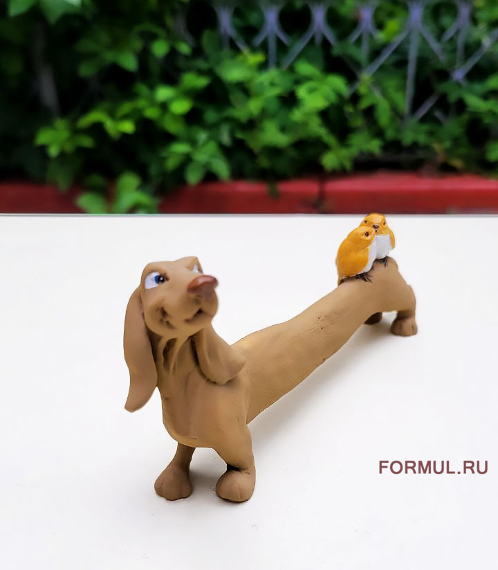 Статуэтка Авторская работа Подставка для карандашей Такса Статуэтка Авторская работа Подставка для карандашей Такса