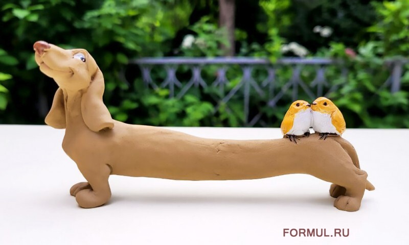 Статуэтка Авторская работа Подставка для карандашей Такса Статуэтка Авторская работа Подставка для карандашей Такса