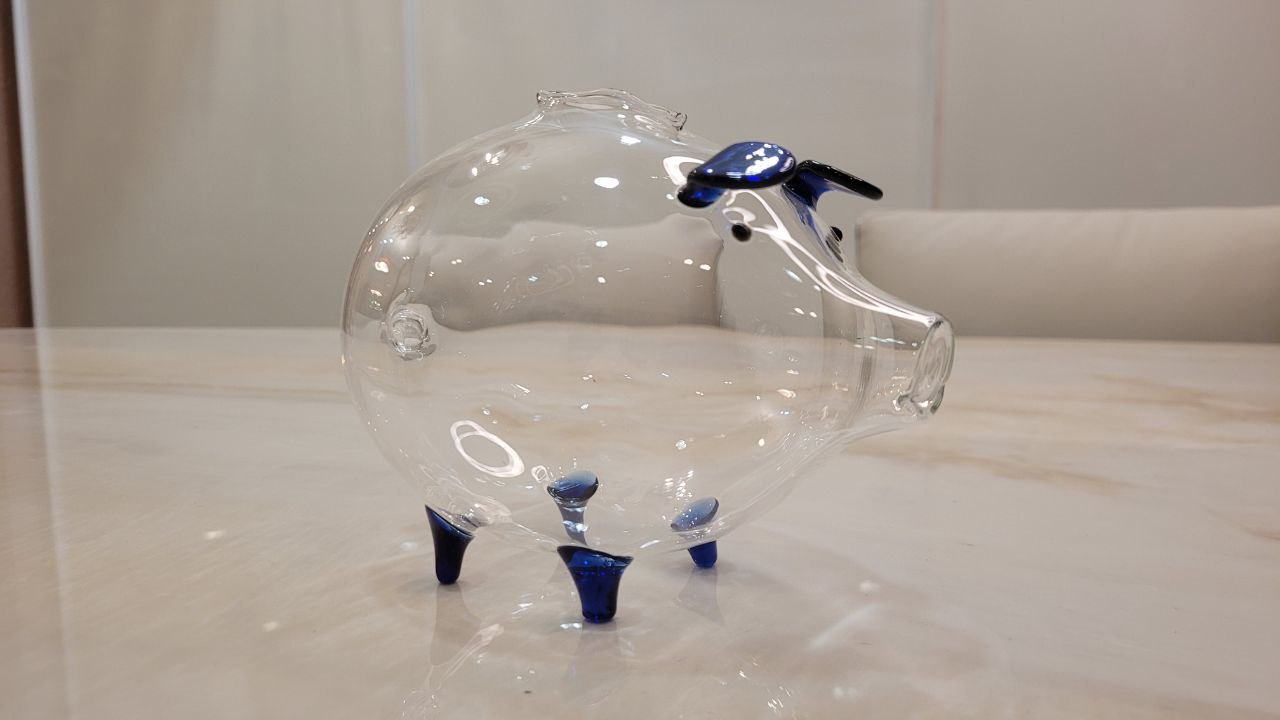 Копилка Авторская работа стеклянная свинка Копилка Авторская работа стеклянная свинка