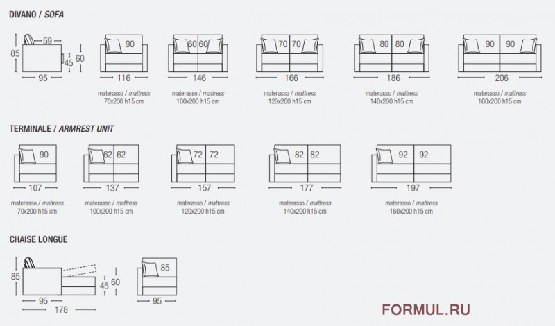 Диван кровать Biba Salotti SETTE Диван кровать Biba Salotti SETTE